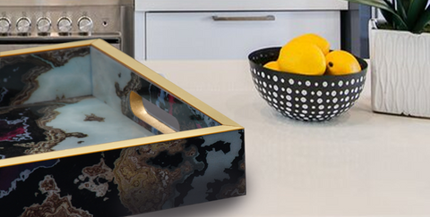 Serving Tray Modern Art Wooden- (Pair)