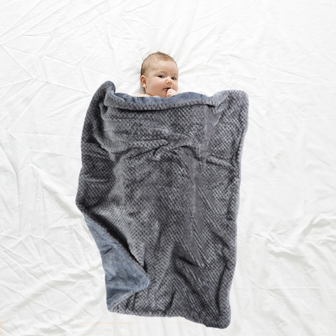 Lavish Fleece Sherpa Pearl Grey Baby Blanket