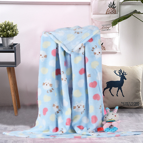 Fleece Snugy Cat Design Baby Blanket With Stuffed Toy