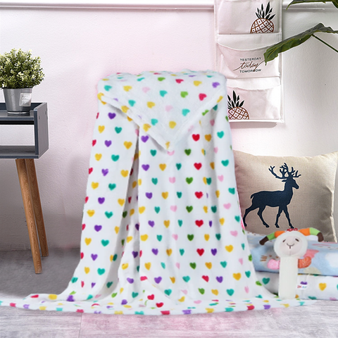 Fleece Snugy Heart Draft Baby Blanket With Stuffed Toy