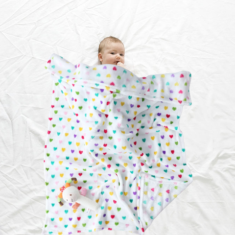 Fleece Snugy Heart Draft Baby Blanket With Stuffed Toy
