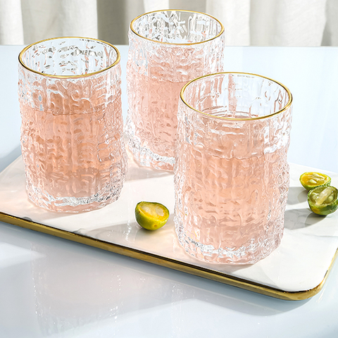 6Pcs Elegant Grade Gold Rim Glass Set