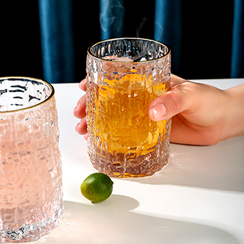 6Pcs Elegant Grade Gold Rim Glass Set