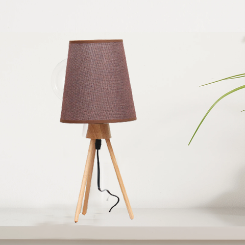 Table Lamp With Wooden Stand