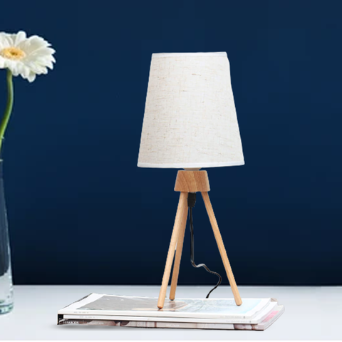 Table Lamp With Wooden Stand