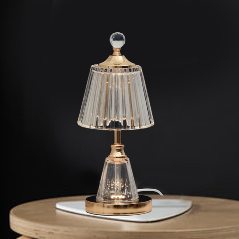 Contemporary Glam Frill Glass Bedside Table Lamp