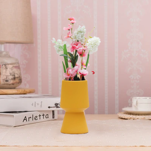 Matte Mustard Elegant Centerpiece Ceramic Vase