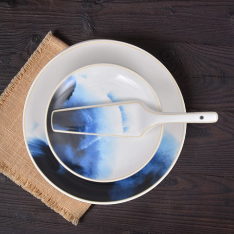 8Pcs Sapphire Ceramic Cake Set