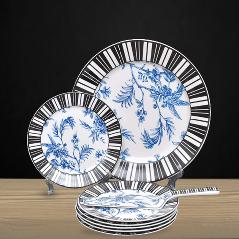 8Pcs Piano Ceramic Cake Set