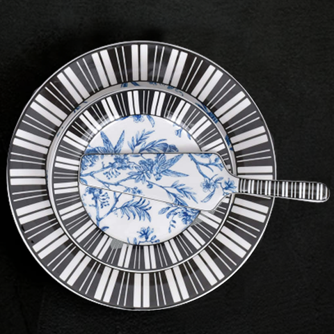 8Pcs Piano Ceramic Cake Set