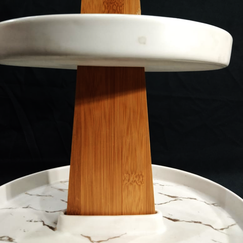 3 Tier Cake Serving Tray- Wooden Stand