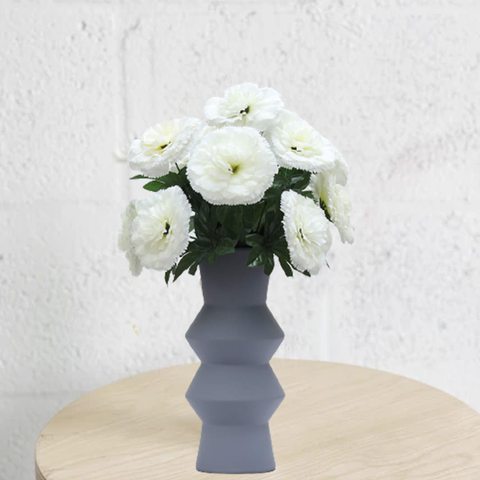 Matte Grey Lilac Centerpiece Ceramic Vase