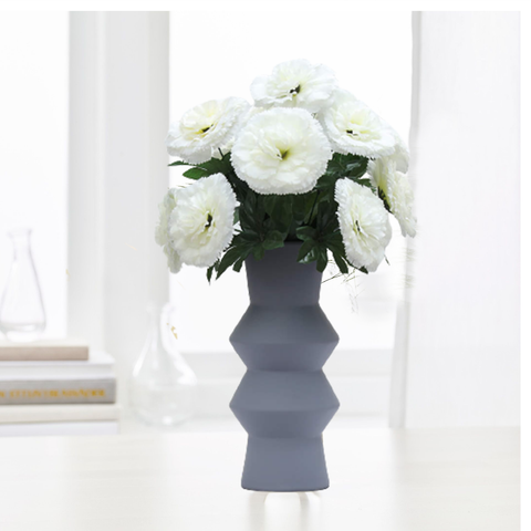 Matte Grey Lilac Centerpiece Ceramic Vase