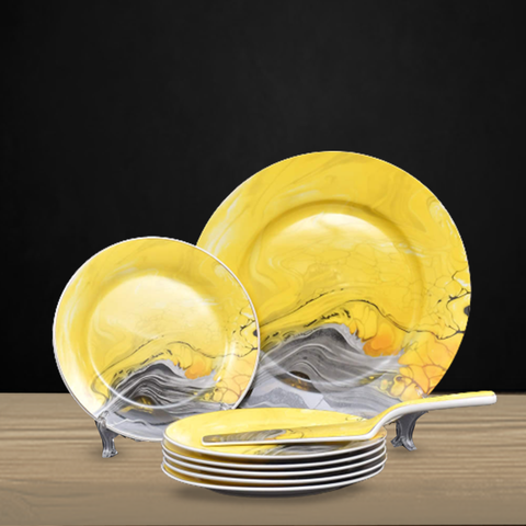 8Pcs Mustard Ceramic Cake Set