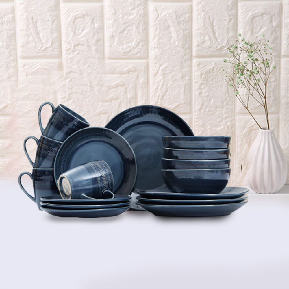 16Pcs Navy Blue Breakfast Serving Set – Izanstore
