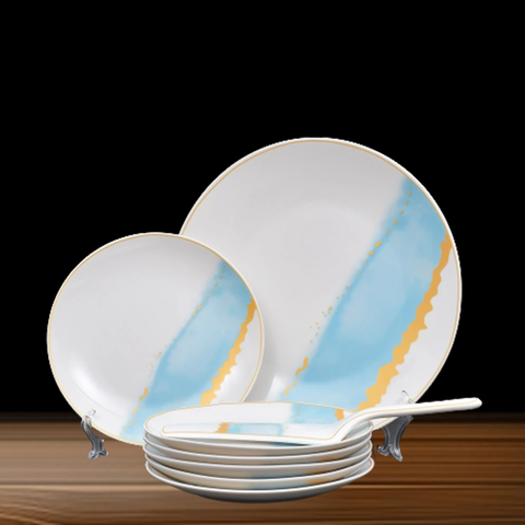 8Pcs Aqua Ceramic Cake Set