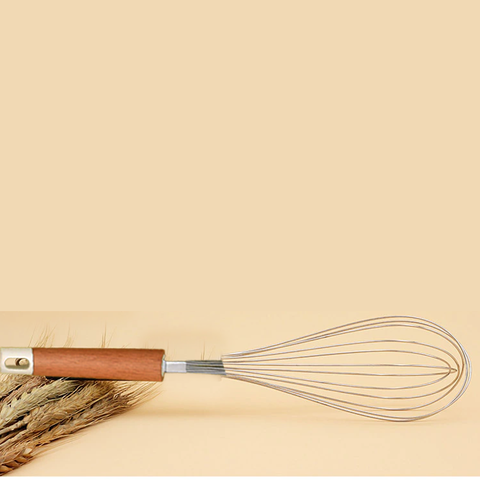 Egg Beater Whisk With Wooden Handle