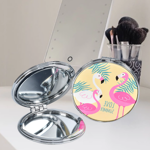 Duck Design Folding Round Portable Pocket Mirror