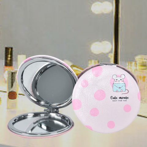 Cute Mouse Folding Round Portable Pocket Mirror
