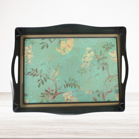 Serving Tray- Melamine Teal Floral