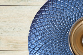 Denim Metallic Stand Serving Tray