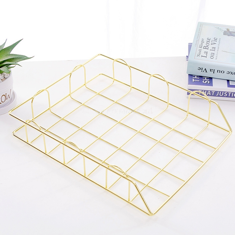 File Rack Tray- Gold Wire