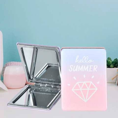 Hello Summer Folding Portable Pocket Mirror