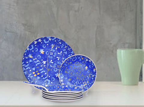 8Pcs Turquise Ceramic Cake Set