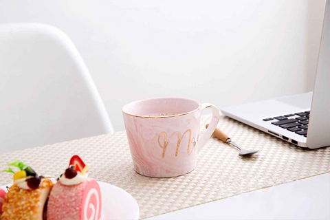 Mr And Mrs Paired Marble Mugs