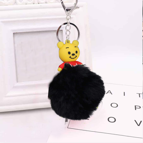 Fluffy Ball hanging Keychain-Pooh Character