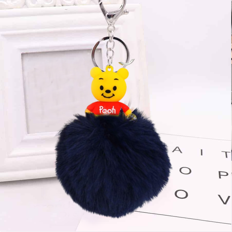 Fluffy Ball hanging Keychain-Pooh Character
