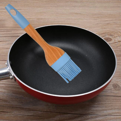Silicon Oil Brush Bamboo Wood Cooking