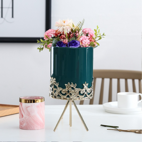 Green Antique Porcelain Flower Pot