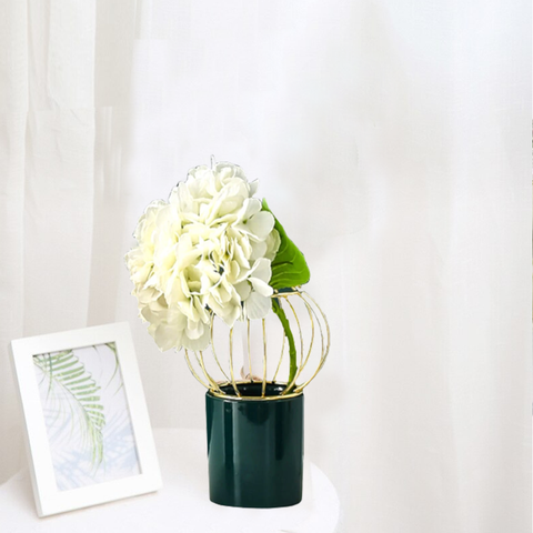 Green Oval Crown Porcelain Flower Pot