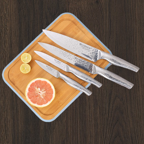 8 Pieces-Everrich Stainless steel Non-stick Knife Set With Metallic Handle & Acrylic Holder