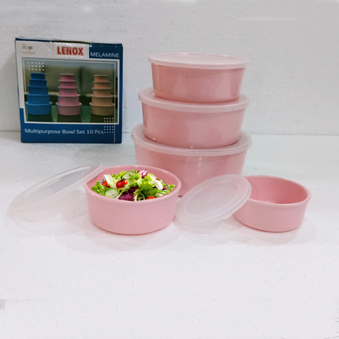 5Pcs Matte Air Tight Melamine Bowls