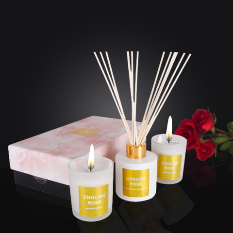 3Pcs Pastel Fragrance Room Diffuser With Sticks And Scented Candles