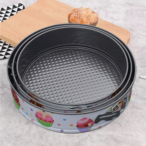 3Pcs White Non Stick Round Baking Tin