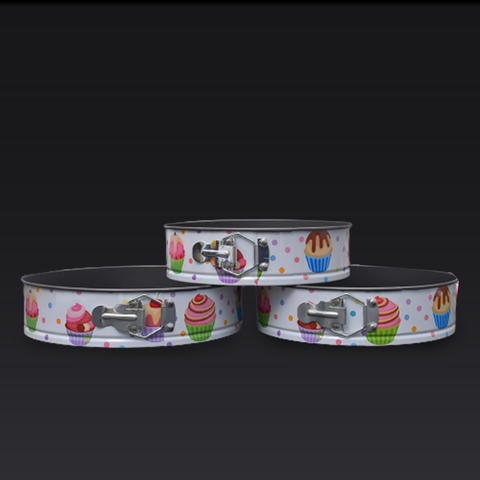 3Pcs White Non Stick Round Baking Tin