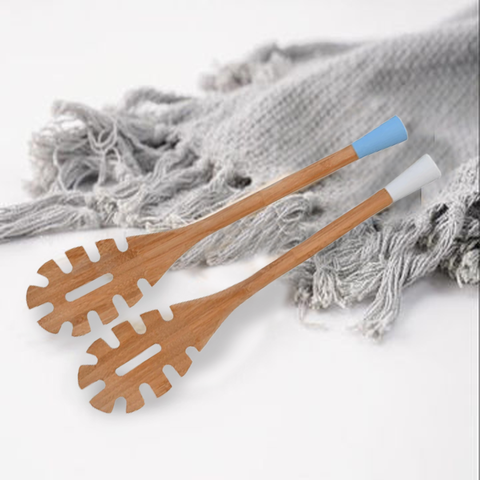 Server Spoon  Bamboo Wooden Spaghetti Tessie And Jessie