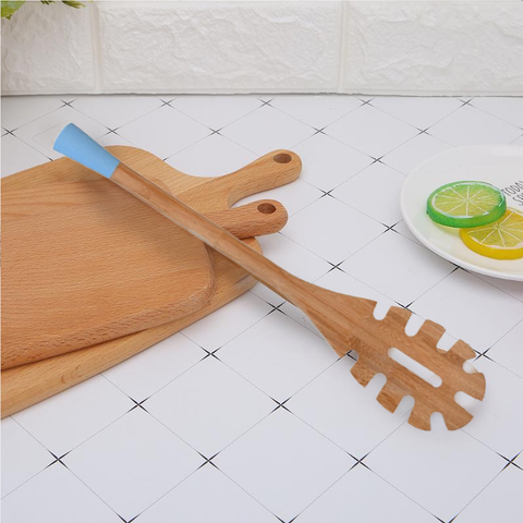 Server Spoon  Bamboo Wooden Spaghetti Tessie And Jessie