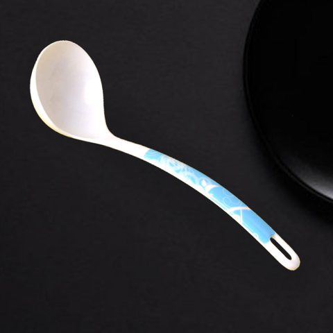 White Floral Melamine Spoon