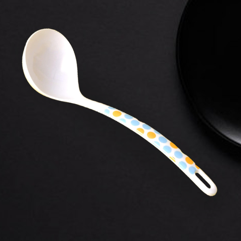 White Floral Melamine Spoon