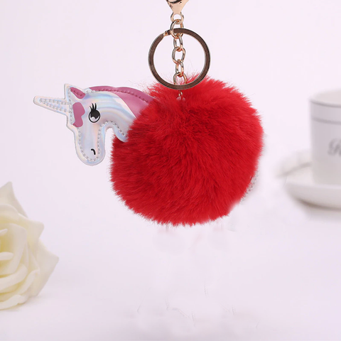 Fluffy Ball hanging Keychain-  Fabled Horse Character