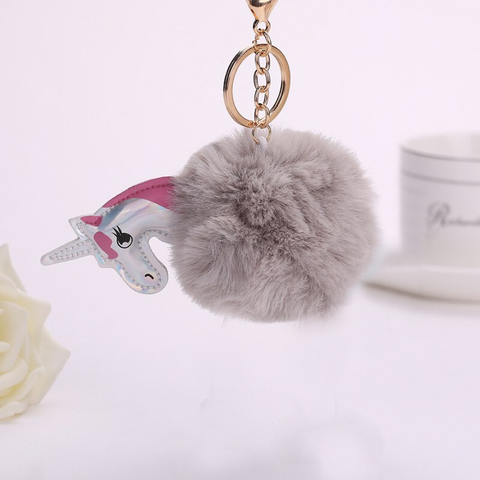 Fluffy Ball hanging Keychain-  Fabled Horse Character