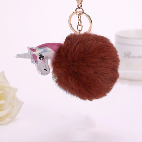 Fluffy Ball hanging Keychain-  Fabled Horse Character