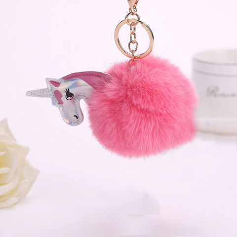 Fluffy Ball hanging Keychain-  Fabled Horse Character