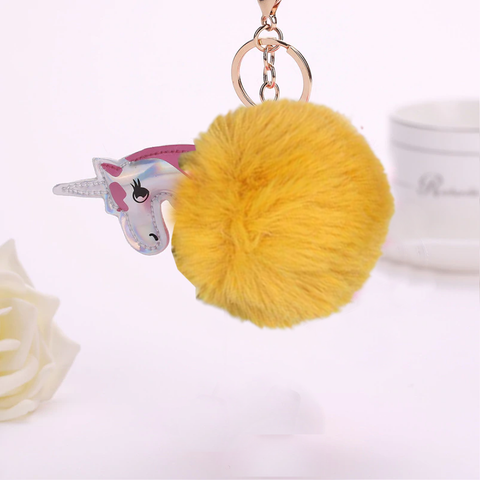 Fluffy Ball hanging Keychain-  Fabled Horse Character