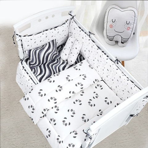 Cute Panda Baby Cot Bedding Set Pompous Infant And Toddler