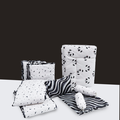 Cute Panda Baby Cot Bedding Set Pompous Infant And Toddler